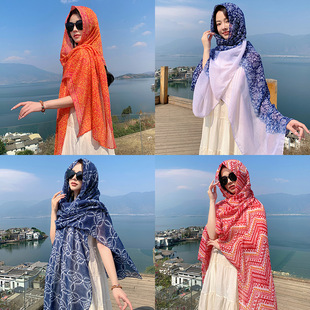 Ethnic Style Retro Casual All-match Personalized Outer Cape Comfortable Breathable Personalized Buckle Shawl for Travel and Play