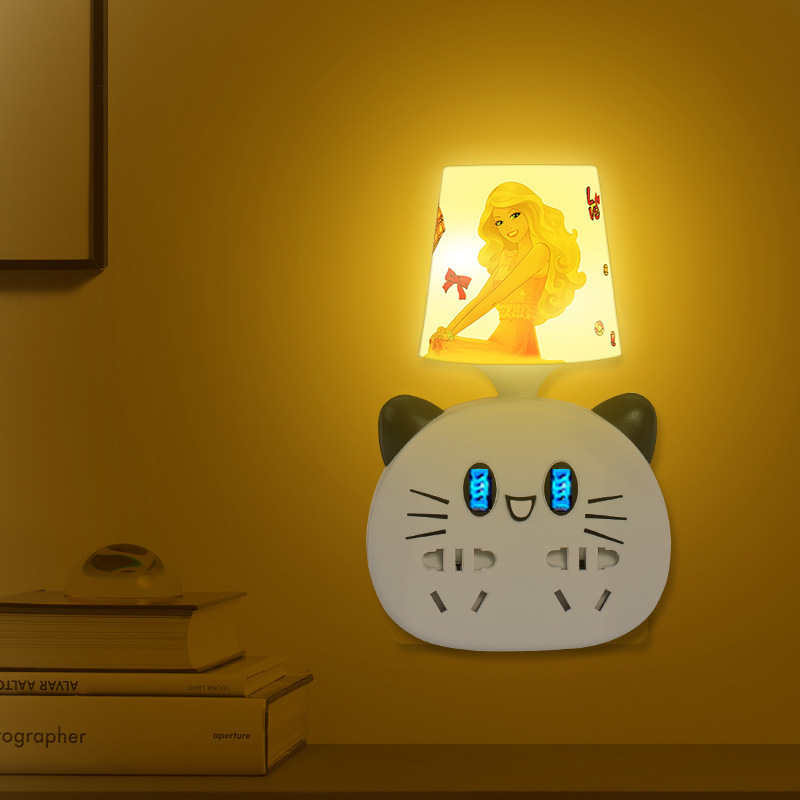 Cartoon Creative usb socket Table lamp intelligence household multi-function Integrated Plug In Panel student dormitory Artifact