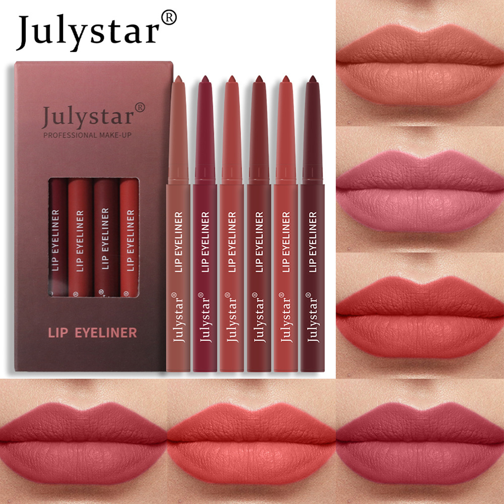 Amazon lip pen waterproof, non-blurring lipstick pen, pink matte lip gloss, rotating lip liner pen set, beauty wholesale undefined