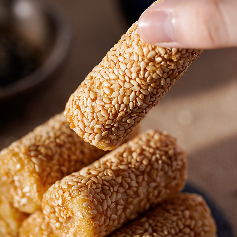 【整箱100包】芝麻棒花生醬夾心蛋卷米果休閒零食批發老式糕點酥
