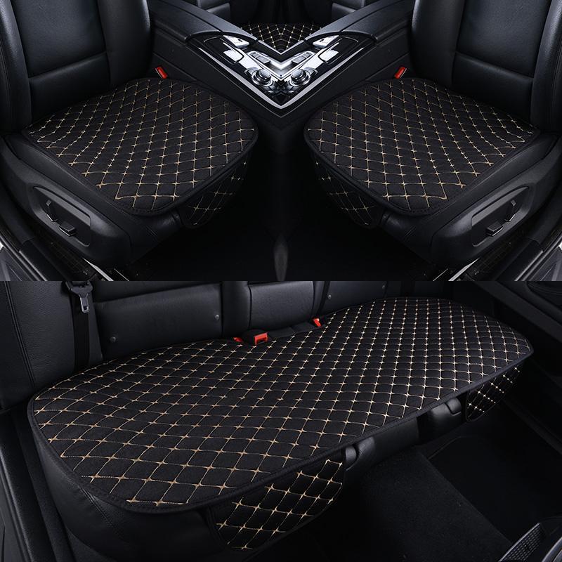 Cojín del asiento del coche de una sola pieza cojín del coche cubierta del asiento de conducción de verano cuatro estaciones cojín del asiento trasero de lino universal cojín del asiento del coche