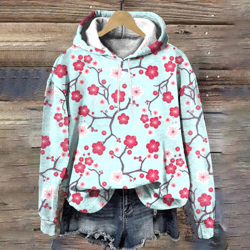 Fashion Floral Pattern Women's Hoodie Autumn Loose Designer Women's Sweatshirt Casual Women's Top Fashion Floral Pattern Women's Hoodie Autumn Loose Designer Women's Sweatshirt Casual Women's Top