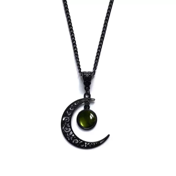 European and American Cross-Border Women's Trendy Punk Style Moon Necklace Fashion Versatile Gothic Necklace Yiwu Alloy Pendant Wholesale