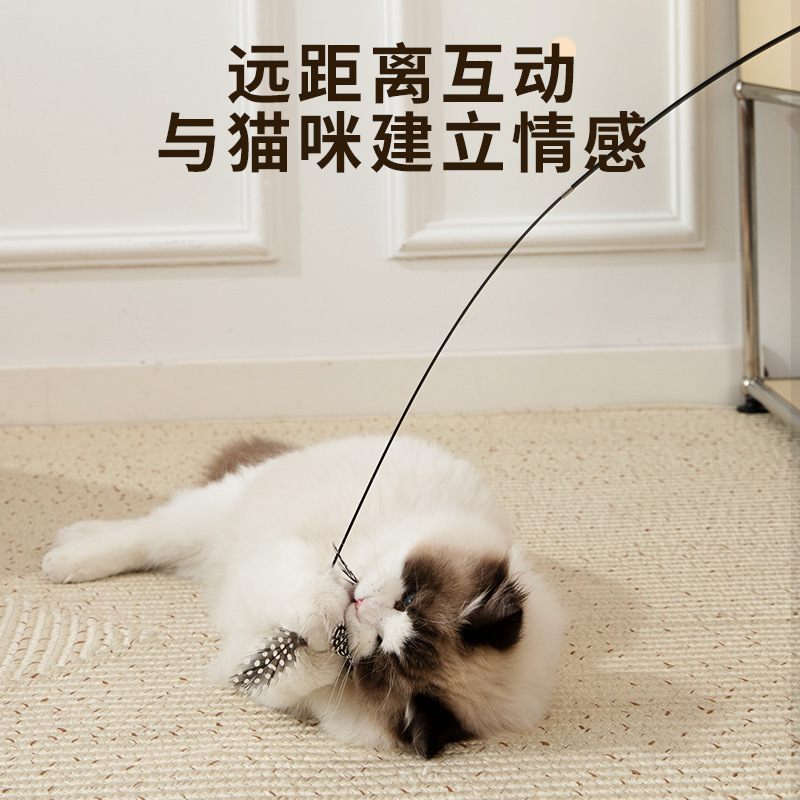 新商品の超ロング釣り猫の棒をからかって猫の鈴をからかっています。|undefined