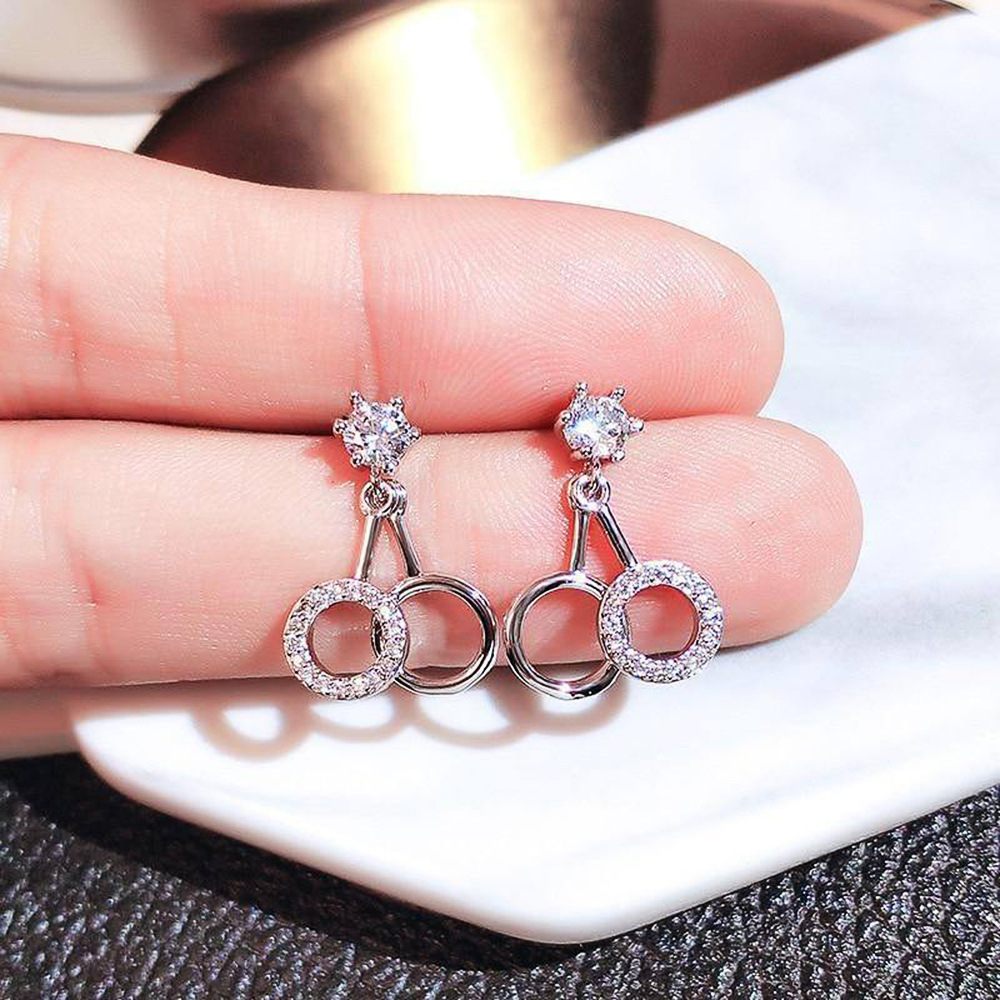 Cao Shi's Earrings for Women's Simple Earrings, New Trendy Diamond Embedding, Advanced Ring Earrings_voghion.com