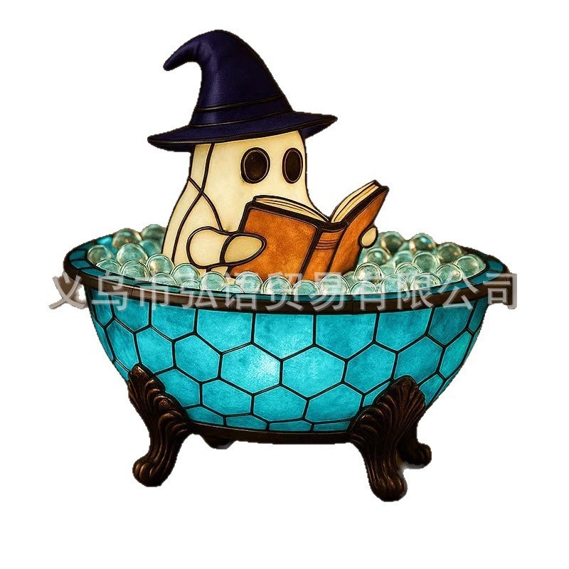 クロスボーダークリエイティブハロウィン装飾魔女ゴースト読書浴槽ナイトライトパーティーシーン装飾品クリエイティブギフト|undefined