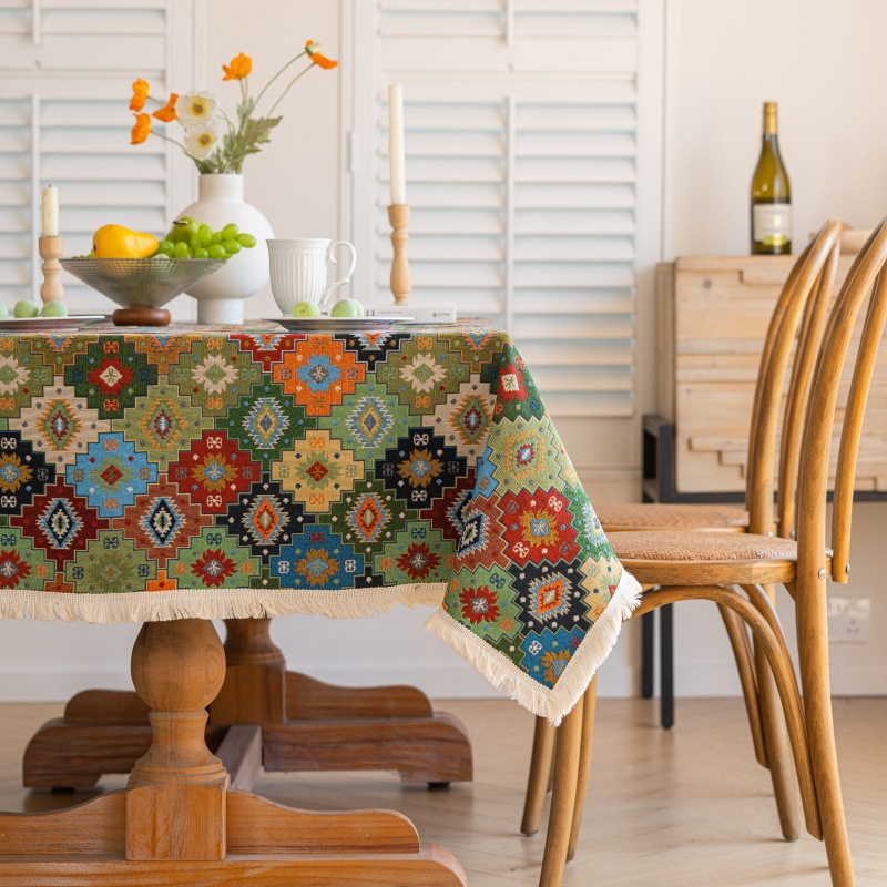 Youzhuo Tablecloth Bohemian Style Jacquard Fabric Tablecloth Atmosphere Arrangement Tablecloth Rectangular Cover Cloth Wholesale