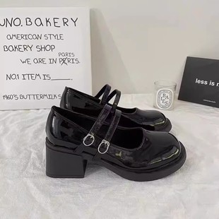 French Bow Thick-Soled Small Leather Shoes for Women 2025 Spring New British Style Japanese Style Jk Mary Jane Loafers