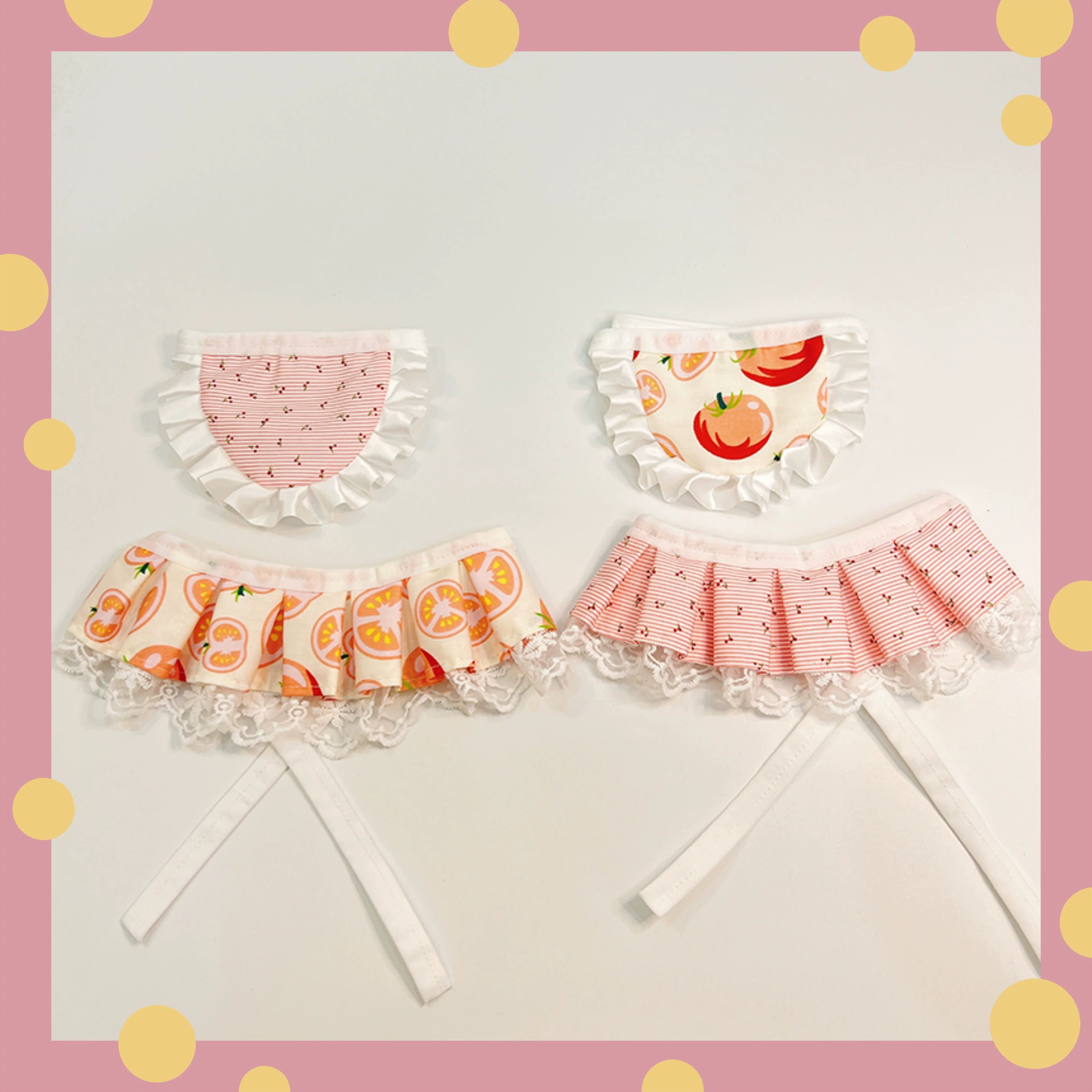 Трансграничный шарф для слюны для собак, шарф для кошек, кружевной шарф для куклы, шарф для домашних животных в полоску с фруктами