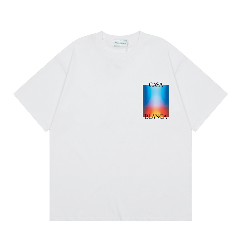 クロスボーダーカサブランカ夏新作カサドリームゲートプリント男女兼用ルーズ半袖Tシャツ純綿|undefined