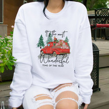 跨境ebay欧美 圣诞节wonderful time of the year圣诞树印花卫衣