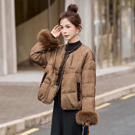 新中式羽绒服女短款2025年冬季新款高端气质国风刺绣羽绒服外套女