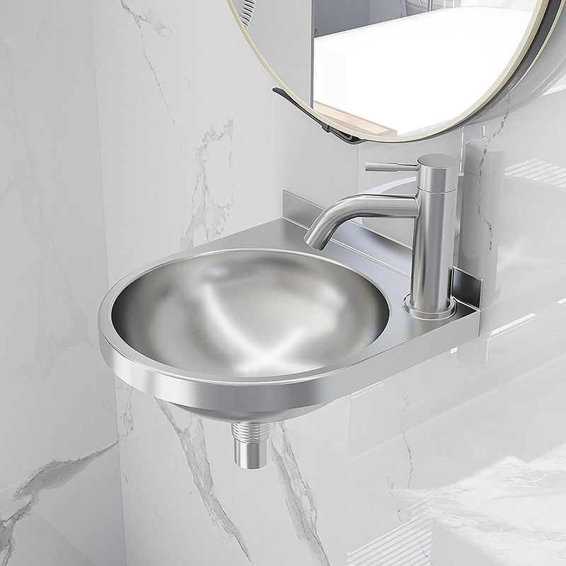 Stainless Steel 304 Simple Wall-Mounted Small Household Rv Mobile Toilet Outdoor Washbasin Small Washbasin