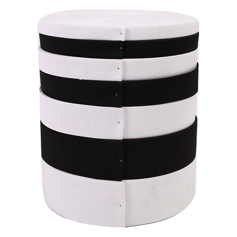 Готовый запас производителя [ 40m / пластина] широкая резинка для вязания крючком черно-белая вязаная резинка эластичная брючная одежда для головы