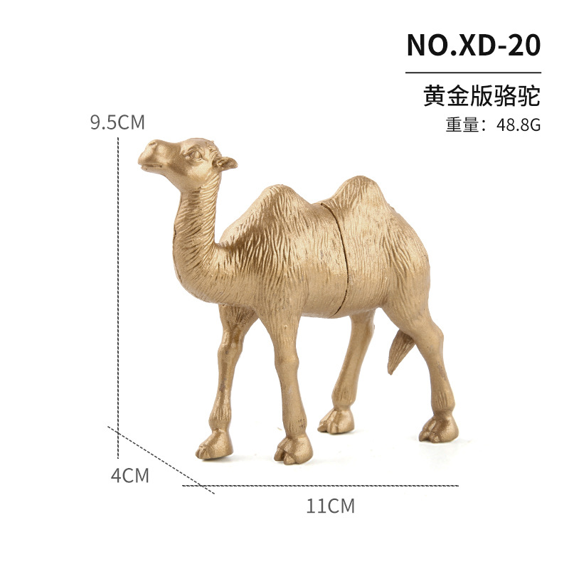 Exportación transfronteriza de oro bosque animal adornos juguetes de simulación girafa dorada leones rinocerontes caballos adornos estáticos