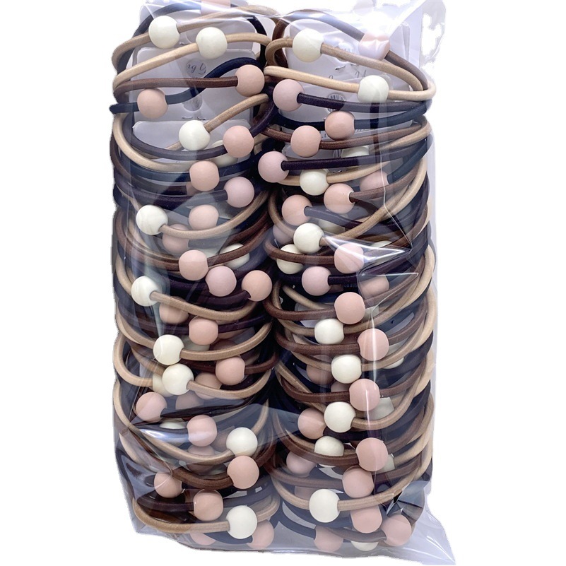 Tarjeta-montado leche té granos redondos accesorios de amor de las mujeres corbata de pelo cuerda banda de goma dos Yuan tienda accesorios de pelo accesorios cabeza