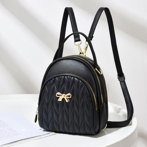 2024 New Style Embroidery Fashion Korean Student Backpack Travel Bag Simple and Elegant Embroidery Women's Bag 