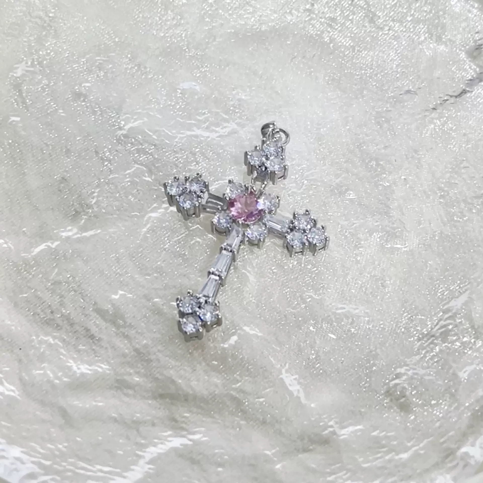 华子空托十字架吊坠高级感小众diy首饰饰品配饰项链配件女精致