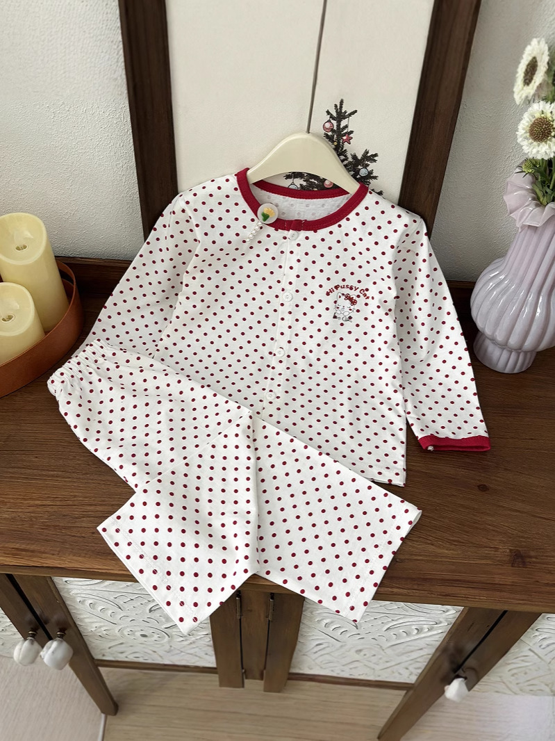 Nuevo traje de ropa para el hogar de verano, cárdigan, pijamas para niños, algodón para niñas, ropa para el hogar de algodón, pijamas para bebés
