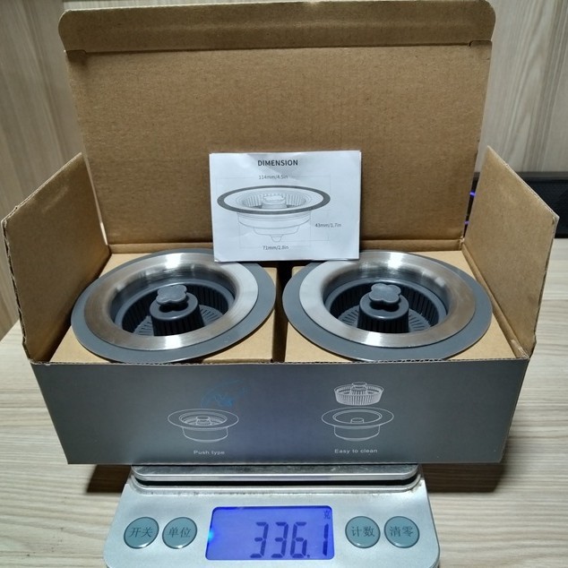 Una pieza transfronteriza, fregadero de cocina de acero inoxidable, núcleo de rebote, desagüe, fregadero, filtro, cesta, tapón de fuga