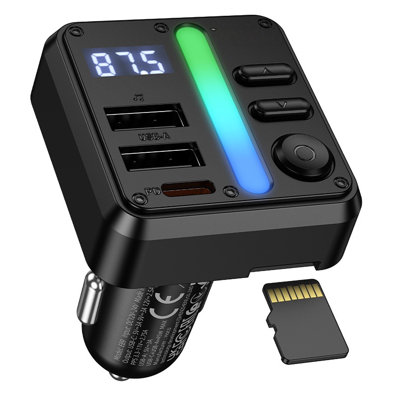 E89 Tuchang 45W (1A1C) Car Bluetooth Fm Transmitter Supports Bluetooth Tf Card/U Disk Playback Output