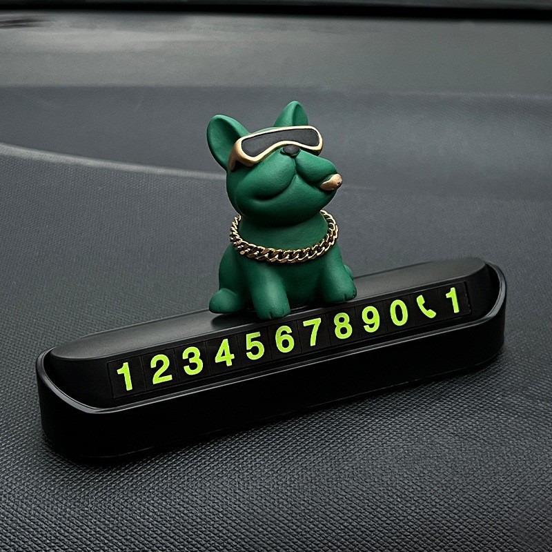 Green bulldog + black press card [thin style]