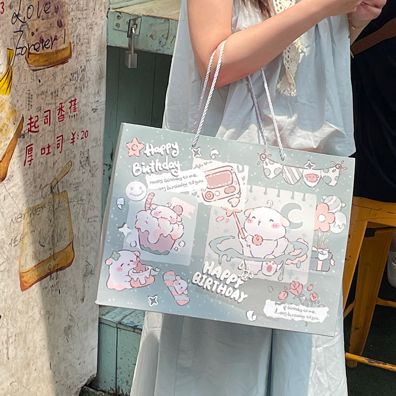 생일 계획 소형 30*12*24 흰색 판지 종이 봉지