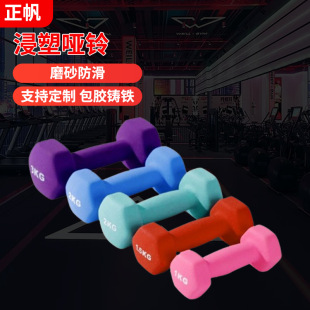 Plastic-Dipped Dumbbells for Women's Yoga Shaping Fitness Equipment Household Cast Iron Frosted Small Frosted Non-Slip