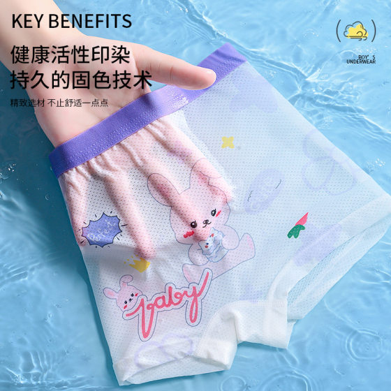 Wholesale summer thin ice silk mesh girls' underwear breathable boxer large children's little girls' underwear children's underwear