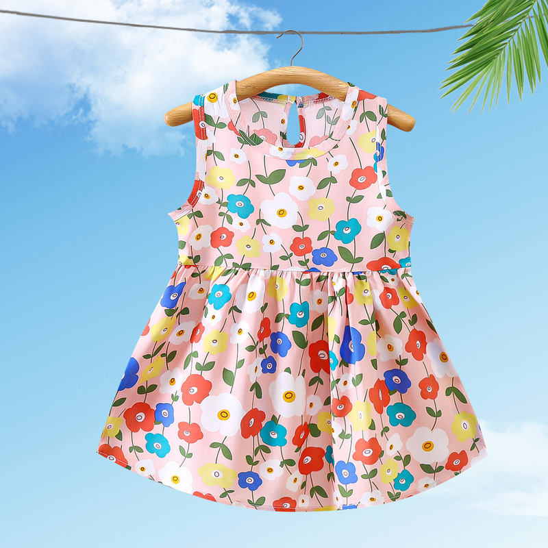Girls' Cotton Silk Skirt, New Style Sleeveless Dress, Versatile Children's Home Dress, Direct Sales from the Manufacturer Girls' Cotton Silk Skirt, New Style Sleeveless Dress, Versatile Children's Home Dress, Direct Sales from the Manufacturer