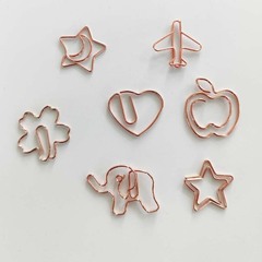 Apple Rose Gold Clip Creative Shape Clip Cartoon Clip Star Pin Novelty Clip Christmas