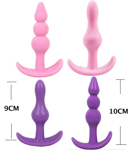 Mini TPE Anal Plug Set with Beaded Design, Pink and Black Options — detail image 16