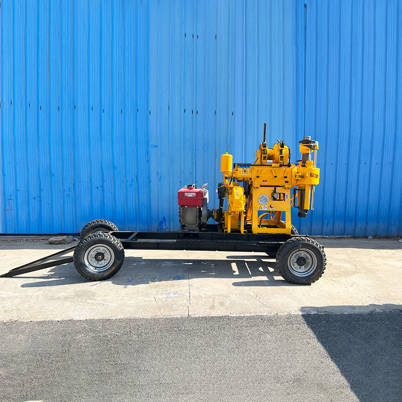 轮式200米深水井设备深孔液压地质勘探钻机轻便农村吃水井打井机