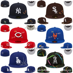 高品質LAドジャース野球帽NYヤンキース刺繍平沿帽全閉鎖ホワイトソックス日焼け止めカモ帽
