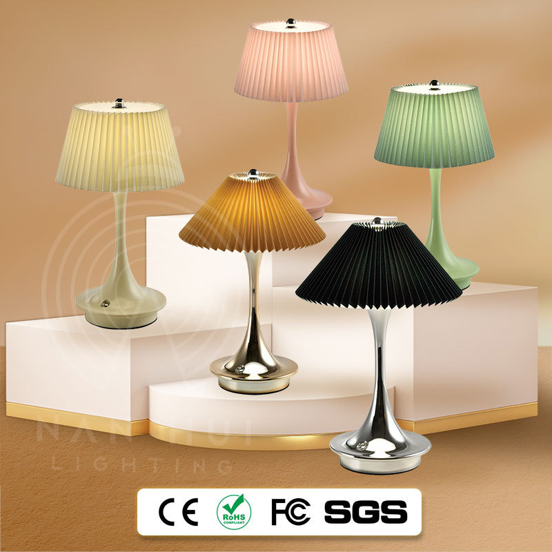 Nordic Fabric Table Lamp Antique Bedroom Touch USB Rechargeable Table Lamp Small Man Waist Decorative Table Lamp Cross-border Exclusive