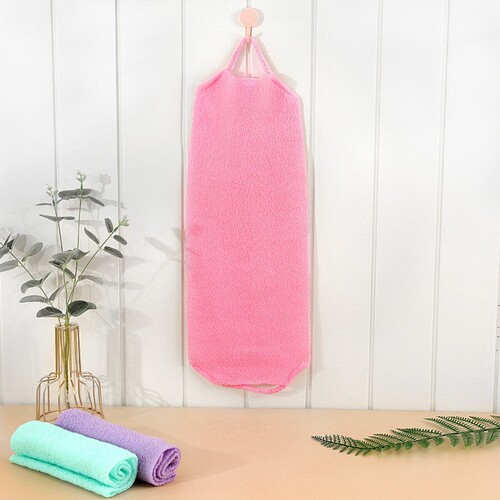 Korean-style long strip back scrubbing towel with elastic drawstring, nylon, thickened, powerful back scrubber for removing dead skin, household sanding shower scrub pad