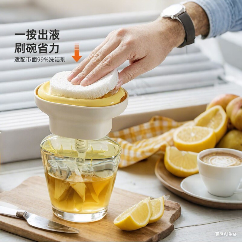 洗洁精按压瓶厨房工具水槽洗碗液按压器百洁布碗刷液盒收纳压取器|undefined
