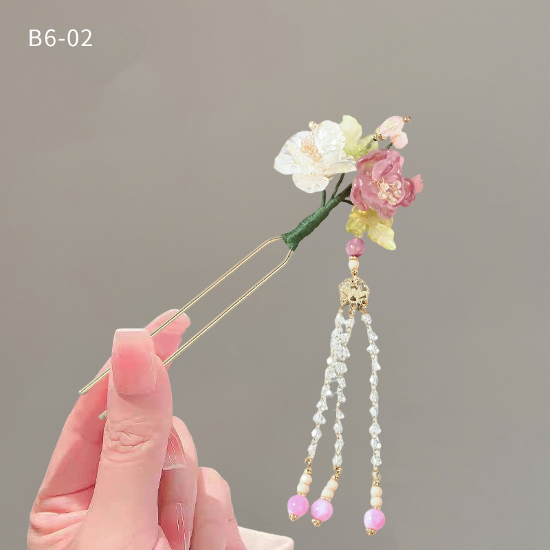 刘亦菲同款流苏发簪女盘发簪子女古风汉服发饰步摇头饰丸子头发夹
