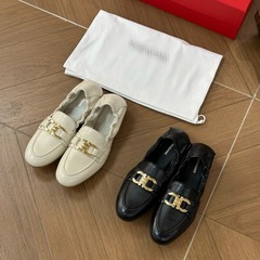 SF2025 新しいメタル馬蹄バックル本革おばあちゃんの靴女性のフラットシューズスリッポンスリッポン多用途カジュアル