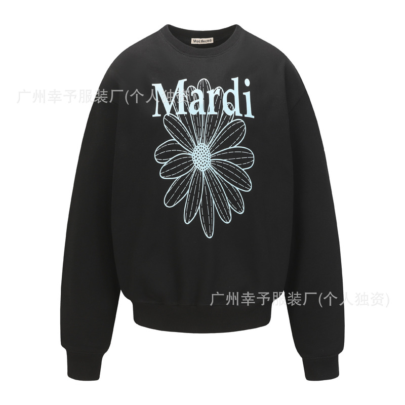 韩国Mardi卫衣赵露思同款小雏菊腊肠狗女秋冬刺绣印花套头圆领外|undefined