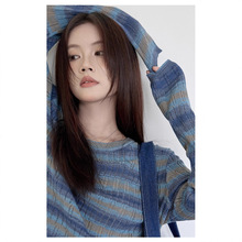 韩版条纹毛针织衫女秋冬季2025年新款时尚百搭显瘦洋气打底衫上衣
