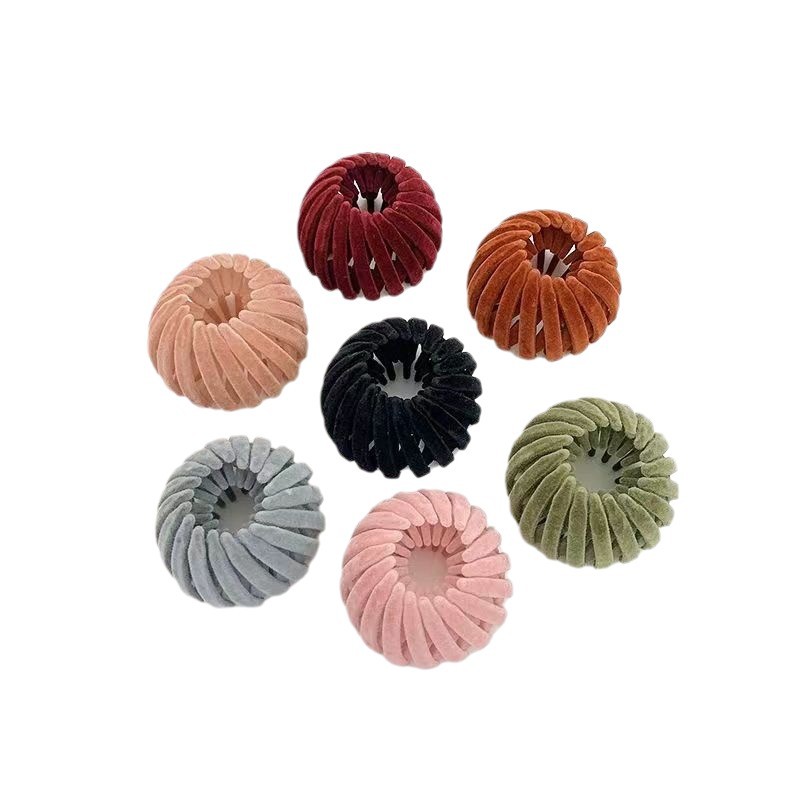 Flocado Nido de Pájaro rizador de pelo cabeza de bola medio lazo de pelo Cabeza trasera alta Cola de Caballo hebilla Otoño e Invierno artefacto perezoso accesorios para el cabello tocado image 6
