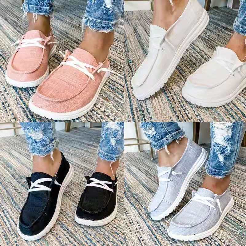 Cross-border wholesale large size casual shoes women's 2020 Autumn New flat lace-up loafers for four seasons Cross-border wholesale large size casual shoes women's 2020 Autumn New flat lace-up loafers for four seasons