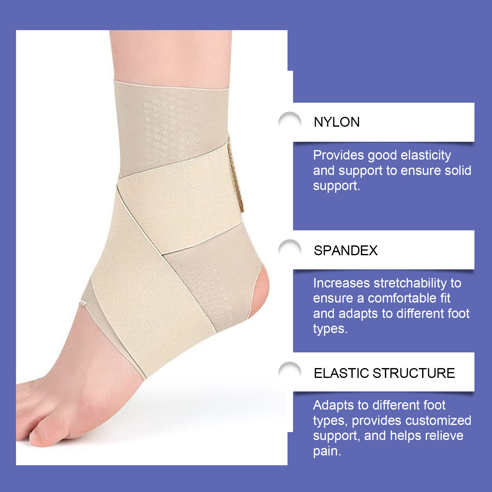 Supporto per piede, supporto per piede per sport all'aria aperta, supporto per piede, cinghia di supporto per piede_voghion.com