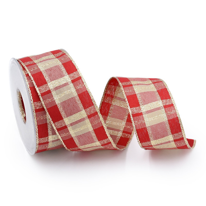 Transfronterizo nuevo oro cebolla cuadrada cinta de regalo de Navidad decoración tejida cinta jacquard borde de alambre 2 yardas