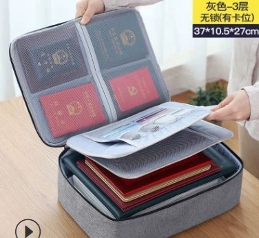 Document organizer bag, oxford cloth, multi‑layer or lockable, card & passport holder