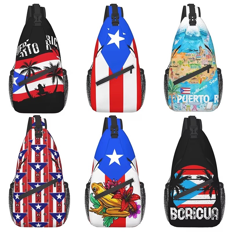 Cross-Border Men's Chest Bag, Single Shoulder Crossbody Bag, Casual Travel Hiking Backpack, Printed Chest Bag for Small Change