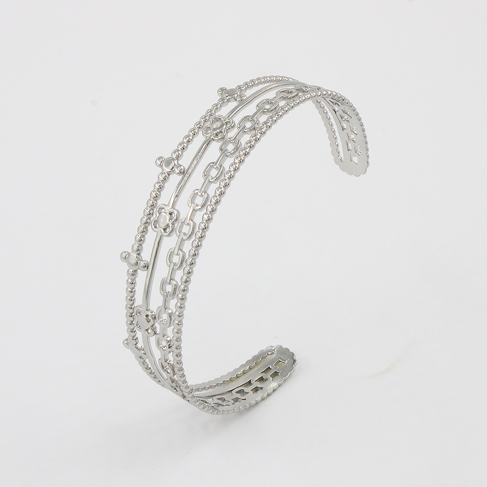15g Weight Bangle Classification 1 Piece Quantity Daily Occasion Stainless Steel Material Geometric Pattern Plating Design Simple Style Style Simple Style Geometric Stainless Steel Plating Bangle 1 Piece 1