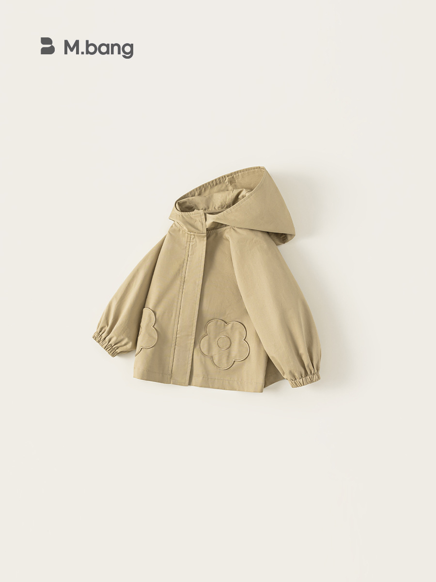 Ropa infantil de otoño nueva moda de manga larga para niños chaqueta suelta de niñas chaqueta con capuz de color sólido abrigo exterior