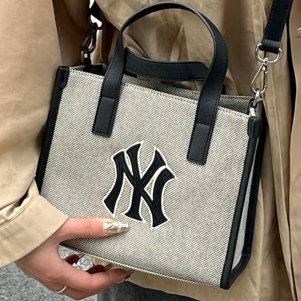 Korean Mlb Canvas Tote Bag New Embroidered Versatile Handbag Shoulder Bag Fashion Trendy Lightweight Crossbody Bag